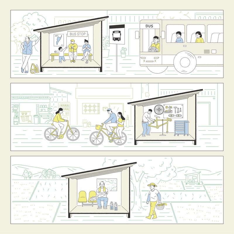 展示無印良品小屋的設計與製作過程。 展示無印良品小屋的設計與製作過程。