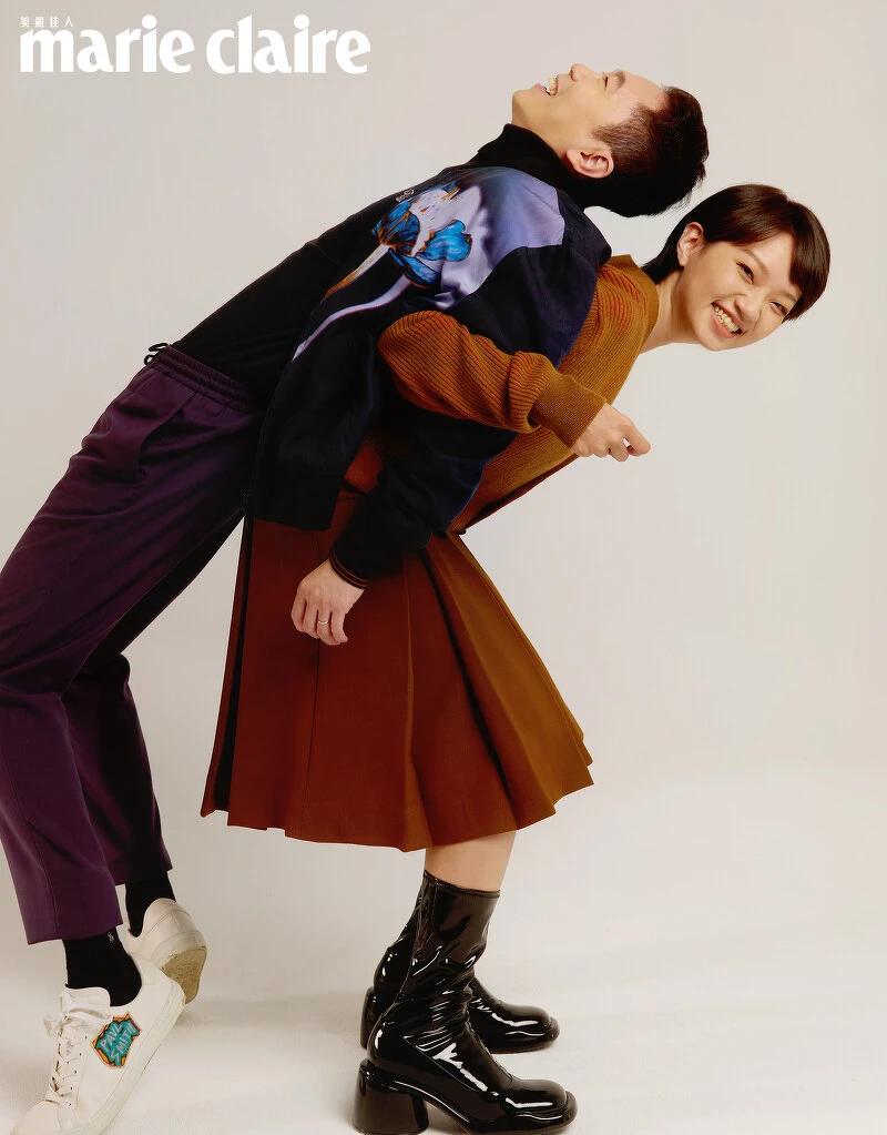 體育主播王人瑞與妻子Ruby（攝影／Hedy Chang、造型／Yu Kwen、造型助理／Chloe、化妝／Stella Chiu、髮型／Stella Chiu）。