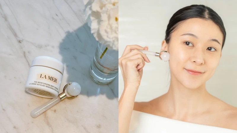 海洋拉娜白玉美妍按摩滾輪使用情境。 海洋拉娜白玉美妍按摩滾輪使用情境。