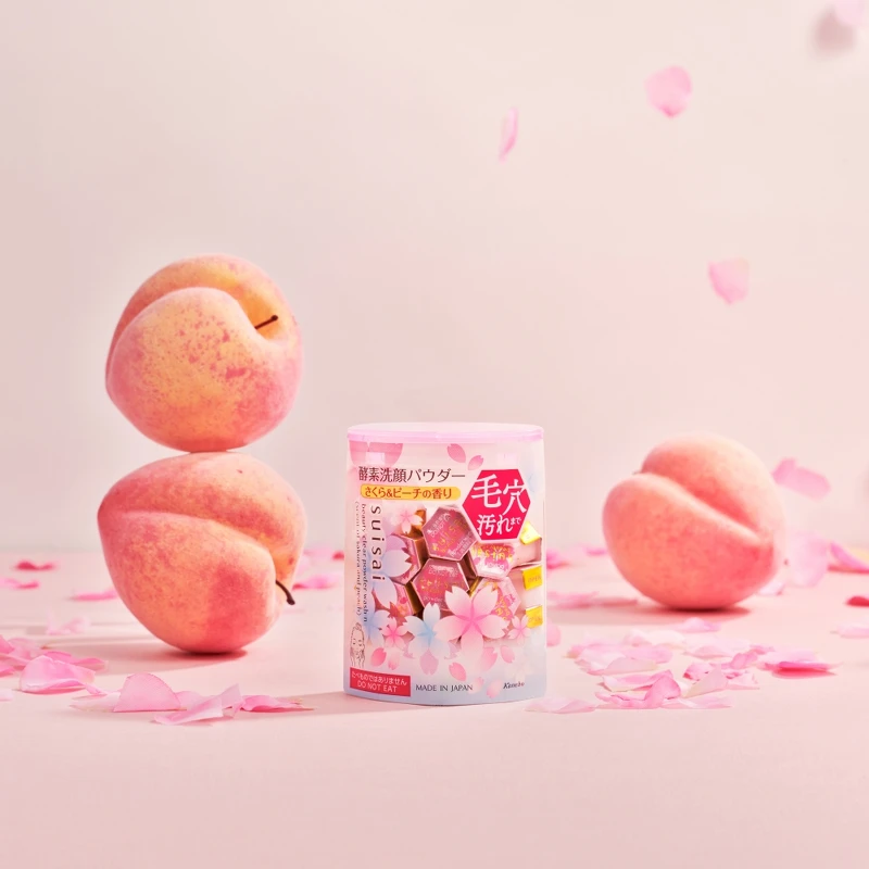 KANEBO佳麗寶suisai淨透酵素粉N(櫻花蜜桃香)情境圖。