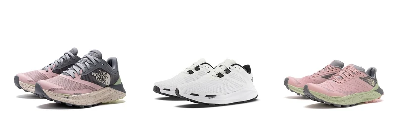 The North Face北面女款粉灰拼接VECTIV中底抓地野跑鞋,7W5PG9D,NT5,880;The North Face北面女款白色VECTIV中底抓地野跑鞋,5G3MLG5,NT4,380;The North Face北面女款粉灰撞色VECTIV中底抓地野跑鞋,7W5NG9D,NT7,380。 The North Face北面女款粉灰拼接VECTIV中底抓地野跑鞋,7W5PG9D,NT5,880;The North Face北面女款白色VECTIV中底抓地野跑鞋,5G3MLG5,NT4,380;The North Face北面女款粉灰撞色VECTIV中底抓地野跑鞋,7W5NG9D,NT7,380。