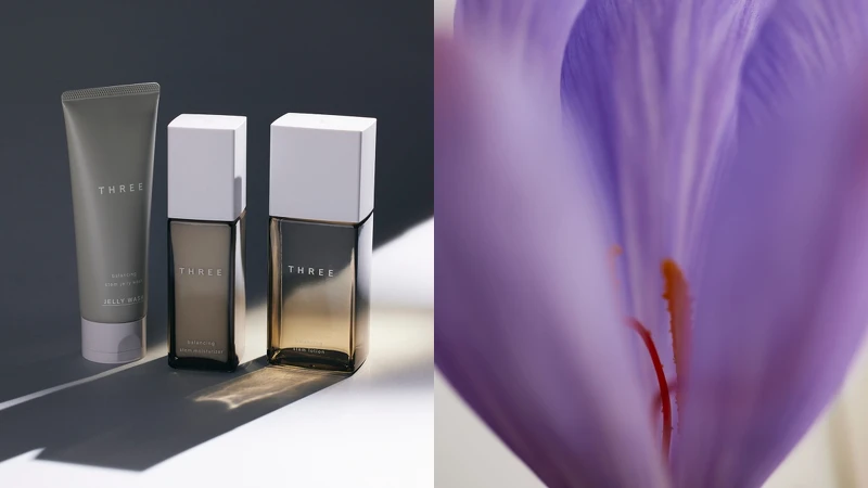 THREE Stem基萃系列與番紅花萃取精華。