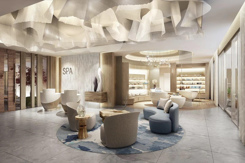 16,000 平方英尺Spa中心備受矚目。 16,000 平方英尺Spa中心備受矚目。