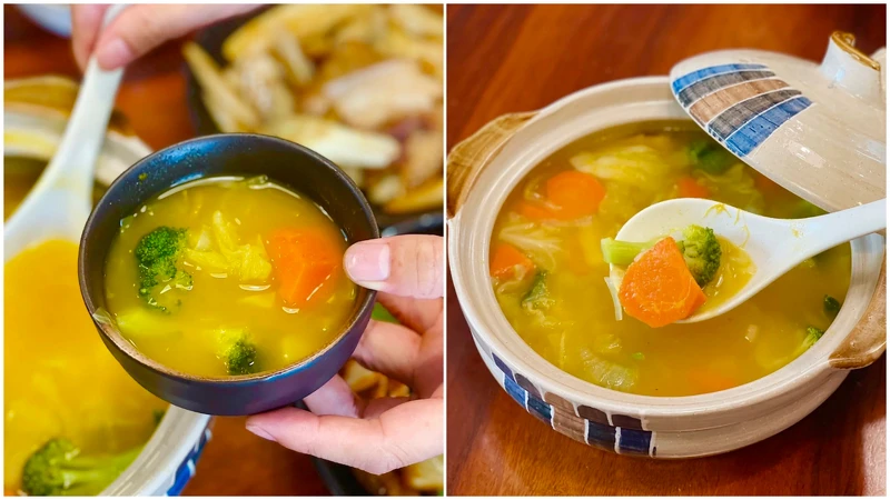 哈佛蔬菜湯成品,包含南瓜、胡蘿蔔、高麗菜、洋蔥等食材 (Photo/小紅書) 哈佛蔬菜湯成品,包含南瓜、胡蘿蔔、高麗菜、洋蔥等食材 (Photo/小紅書)