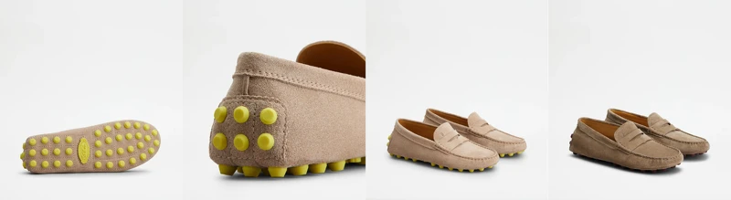 (左至右)全新尺寸和色彩的豆豆鞋,捎來新樂趣。淺棕色麂皮豆豆鞋NT25,500、棕色麂皮豆豆鞋NT25,500 (左至右)全新尺寸和色彩的豆豆鞋,捎來新樂趣。淺棕色麂皮豆豆鞋NT25,500、棕色麂皮豆豆鞋NT25,500