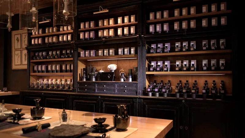 一樓的香氛區。Orocor初能靜謐水療一樓的香氛區。