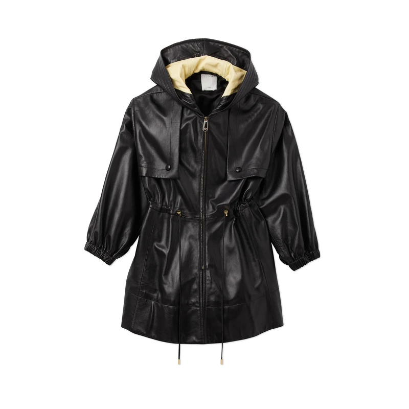 SANDRO 皮革連帽外套，NT33,790。