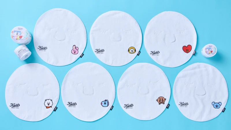 BT21 meets Kiehl’s冷熱敷臉巾產品情境照。