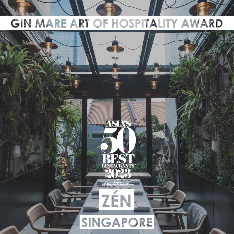 Zén獲得「Gin Mare 待客藝術獎」（Gin Mare Art of Hospitality Award）。
