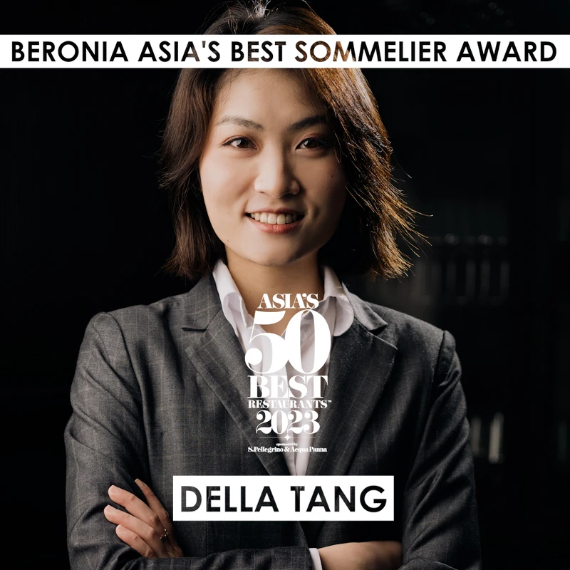 Della Tang 同時贏得 2023「亞洲最佳侍酒師」（Beronia Asia’s Best Sommelier）殊榮。