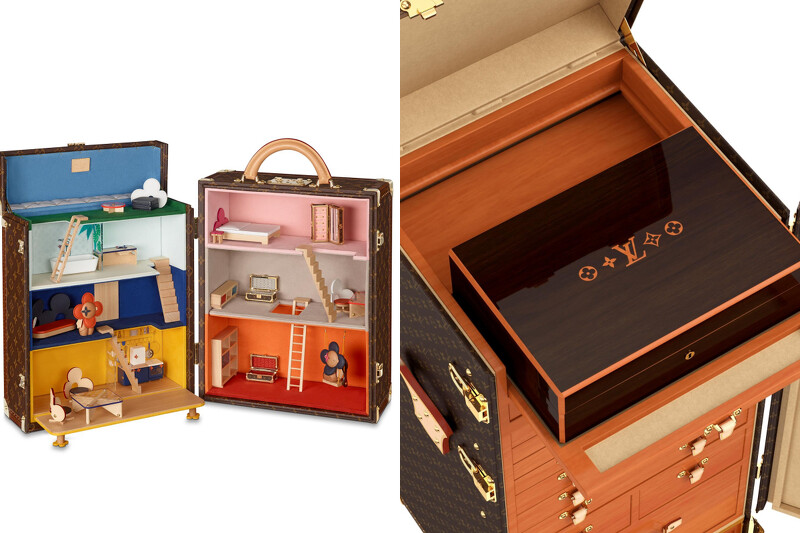 左為娃娃屋硬箱，右為雪茄硬箱。