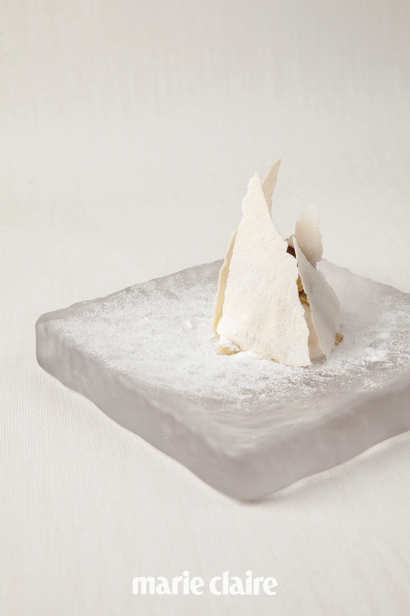 甜點法式栗子豆乳蛋糕。 甜點法式栗子豆乳蛋糕。