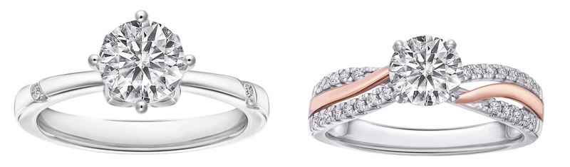 「聆聽」系列戒指、「繫情」系列戒指 