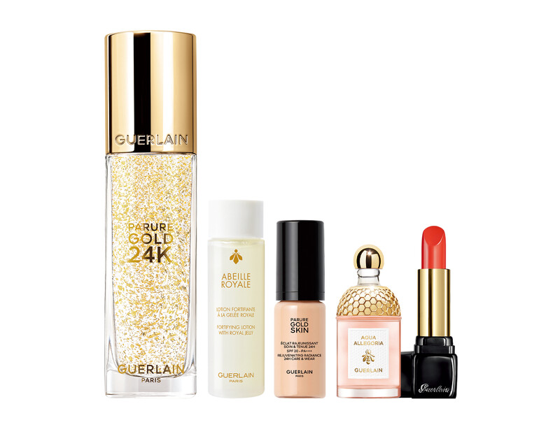 買:24K純金保濕持妝凝露,贈:皇家蜂王乳蜜露 15ml、24K純金光透精華粉底SPF20 PA+++ 0N 5ml、KISSKISS法式之吻唇膏 325 迷你唇膏、花草水語 初綻沁梨淡香水 7.5ml,優惠價$ 3,000,價值$ 4,872【61折優惠】。 買:24K純金保濕持妝凝露,贈:皇家蜂王乳蜜露 15ml、24K純金光透精華粉底SPF20 PA+++ 0N 5ml、KISSKISS法式之吻唇膏 325 迷你唇膏、花草水語 初綻沁梨淡香水 7.5ml,優惠價$ 3,000,價值$ 4,872【61折優惠】。