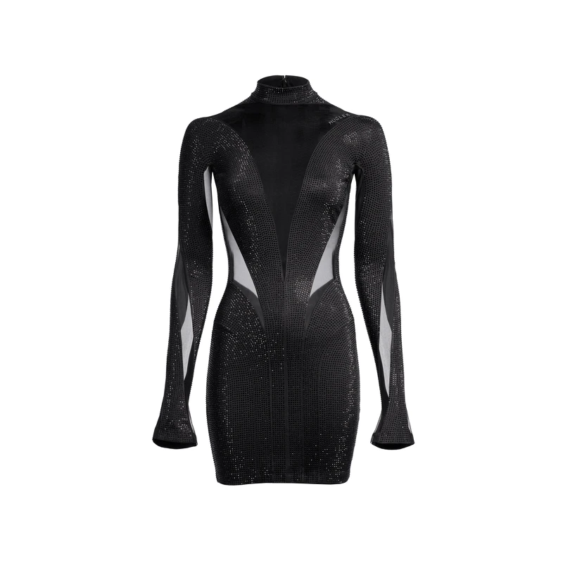 水鑽螺旋設計布段迷你洋裝，NT7999