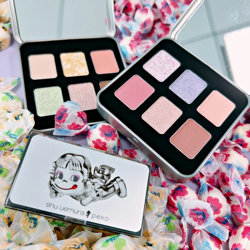 shu uemura植村秀X Peko聯名彩妝六色眼影盤實拍。