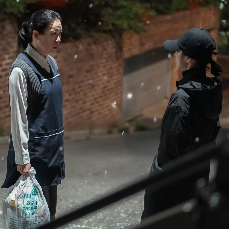 廉惠蘭(左)在《黑暗榮耀》飾演被家暴婦女，卻是黑暗中一股暖流