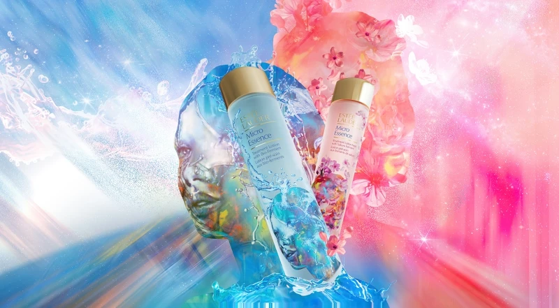 雅詩蘭黛微分子肌底原生露系列原生美麗限定版，水流與櫻花迸發豐沛生命力，展現最溫柔內斂與自信堅毅的美麗能量。