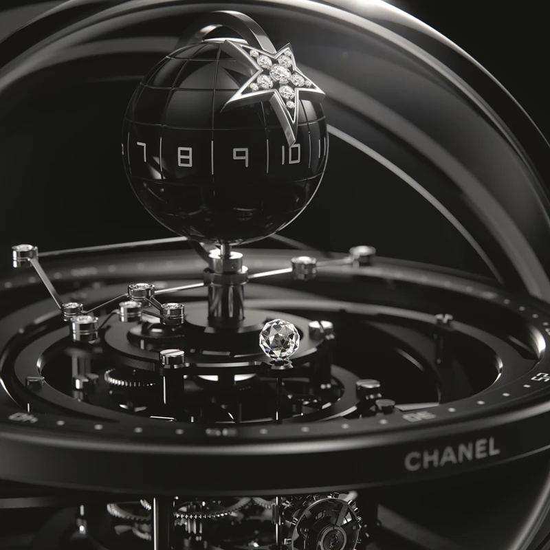 Chanel獅子天文座鐘細節圖 