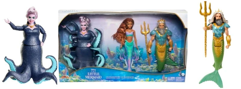 反派烏蘇拉、川頓國王等,美泰兒公司也同步推出惹系列人偶呢!驚不驚喜?意不意外! 反派烏蘇拉、川頓國王等,美泰兒公司也同步推出惹系列人偶呢!驚不驚喜?意不意外!