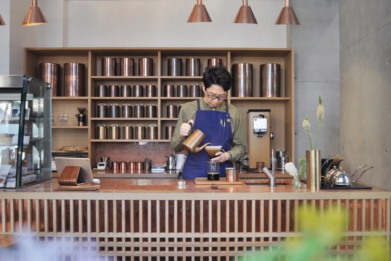 開化堂咖啡店 Kaikado Café 店長川口清高先生。 開化堂咖啡店 Kaikado Café 店長川口清高先生。