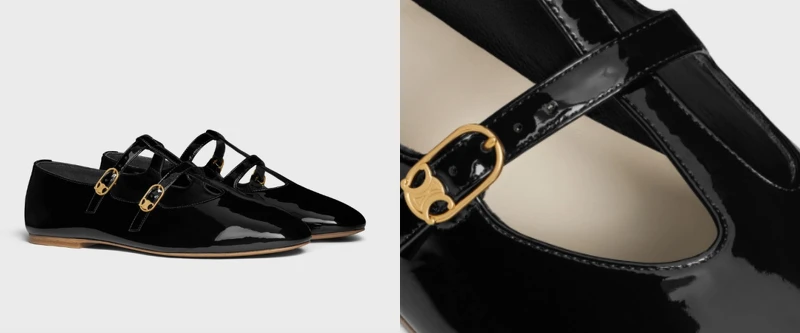 漆皮小牛皮雙搭帶LES BALLERINES CELINE MARY JANE BALLERINA平底鞋 NT.28,500 漆皮小牛皮雙搭帶LES BALLERINES CELINE MARY JANE BALLERINA平底鞋 NT.28,500