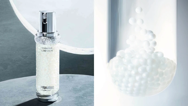 LA PRAIRIE萊珀妮鑽白魚子時空聚光精華奢華升級版情境。 LA PRAIRIE萊珀妮鑽白魚子時空聚光精華奢華升級版情境。