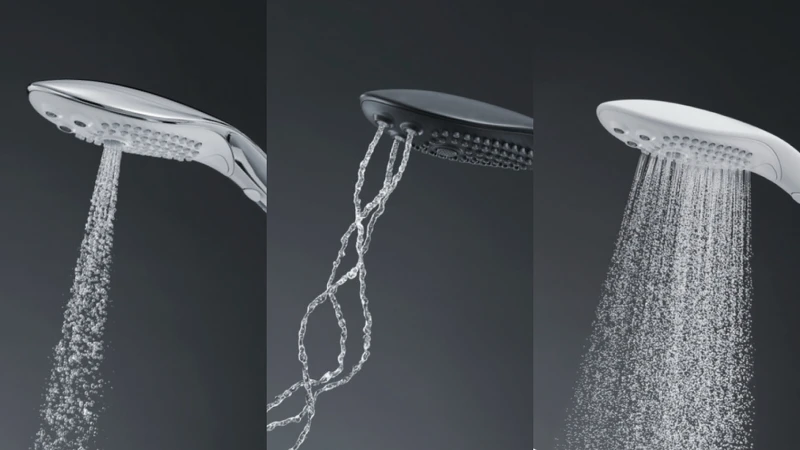 Womanizer Wave創新按摩蓮蓬頭水流模式示意圖。