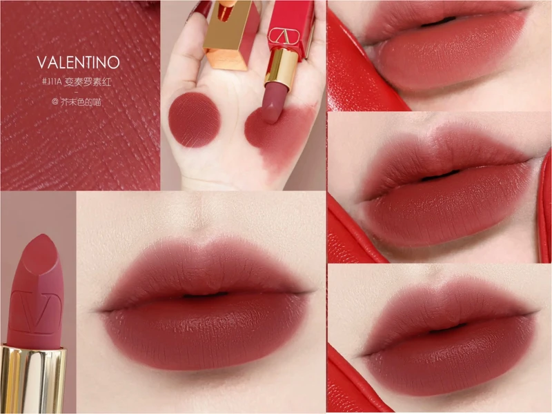 #111A潮酷棕紅唇部試色 (圖片來源 小紅書@芥末色的喵)