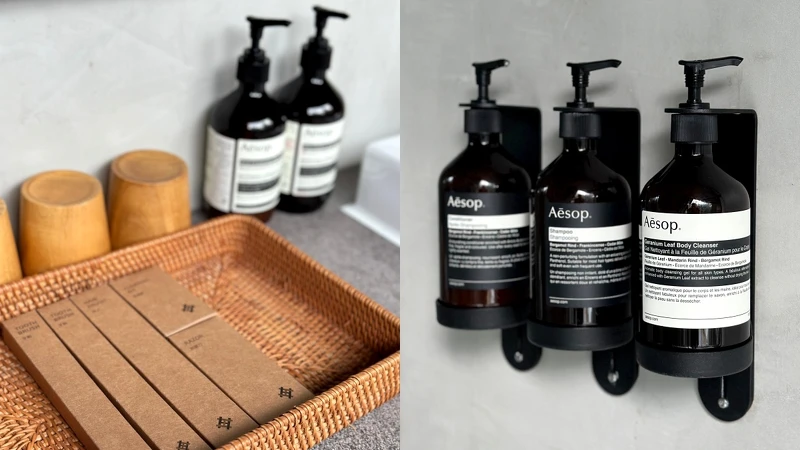 「Glamping Hygge Hill 山野森活」採用Aesop備品