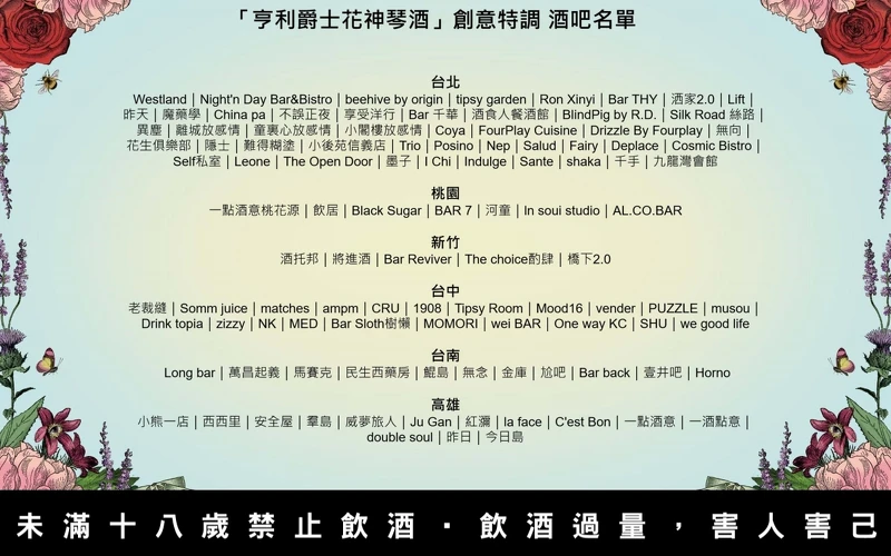 全台酒吧店家名單。