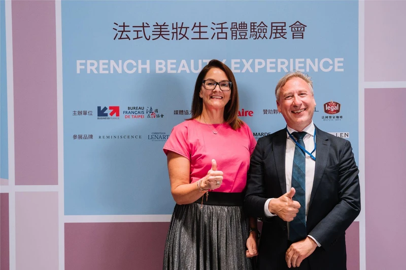 法國在台協會商務處處長高德廉 （François Cotier）與台灣萊雅總裁師逸樺（Eva Leihener-Stefan）。