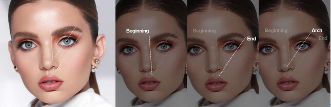 Anastasia Beverly Hills黃金比例修眉法示意。 Anastasia Beverly Hills黃金比例修眉法示意。