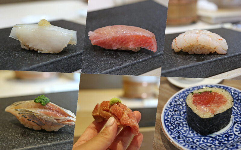 每日有主廚嚴選食材製作的握壽司，將會在餐點與餐點之間穿插上菜。