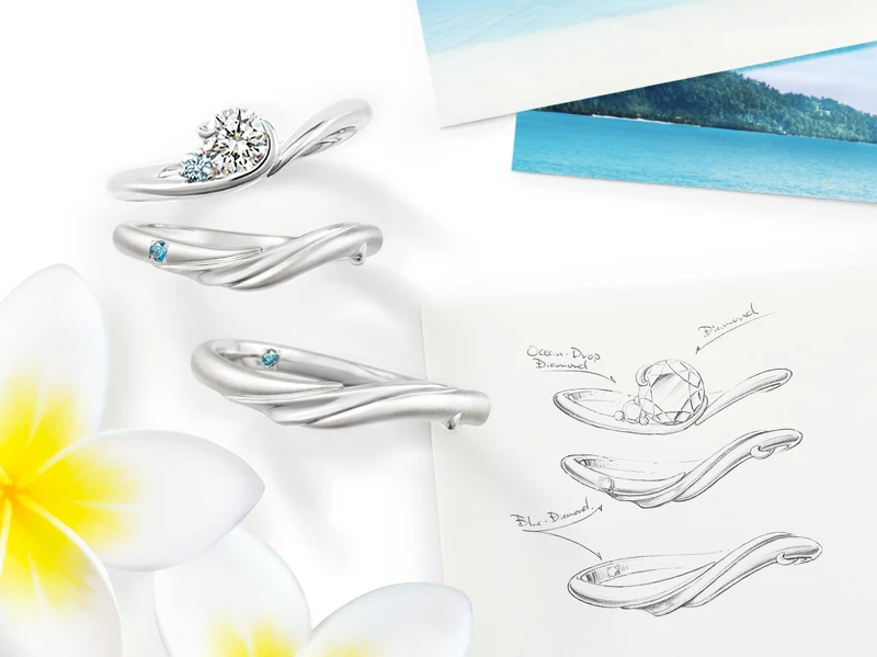 以石垣島求婚為主題,為情侶訂製專屬彼此的定情之戒,滿載幸福回憶。 以石垣島求婚為主題,為情侶訂製專屬彼此的定情之戒,滿載幸福回憶。