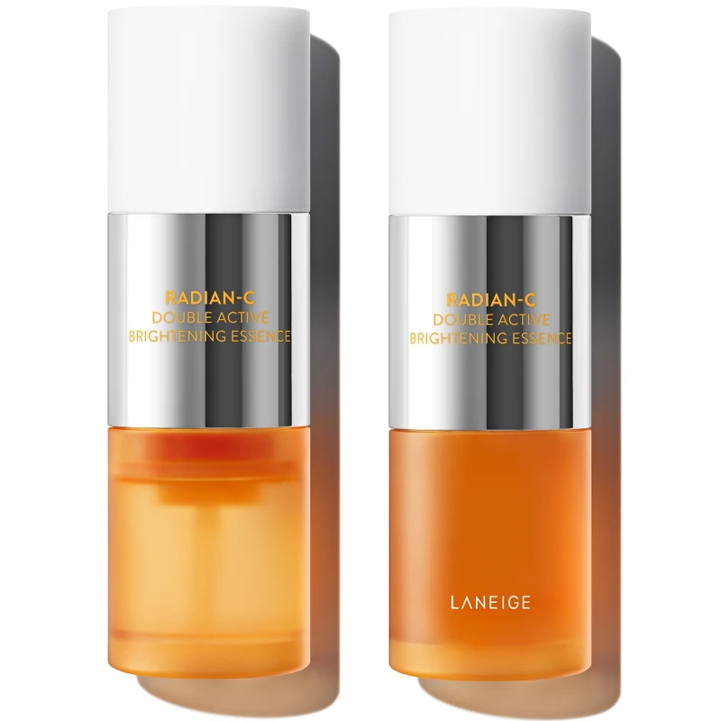 LANEIGE蘭芝維他命C淨膚煥白雙精萃(左)轉開前、(右)轉開後。