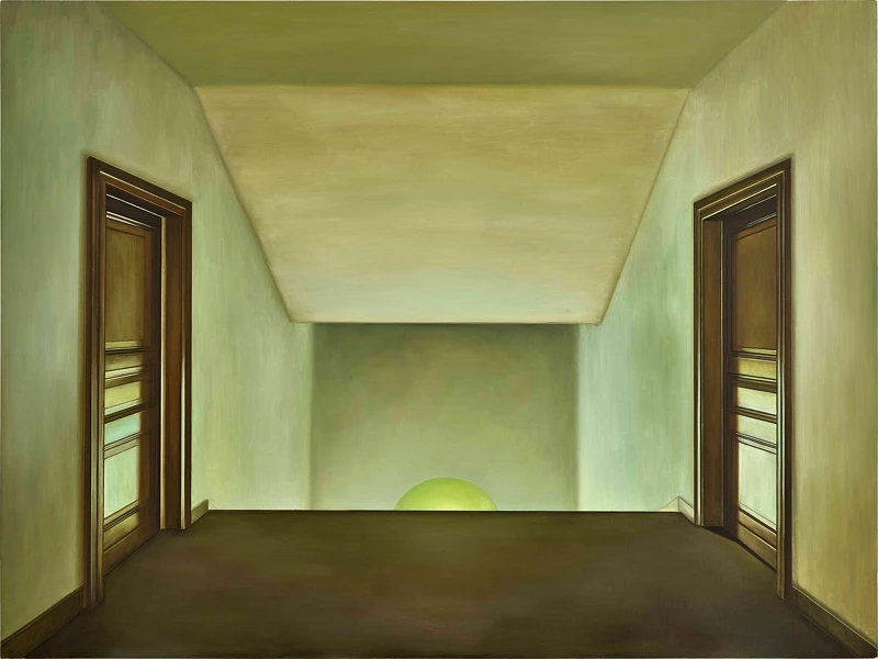 張英楠《頂樓》，油畫畫布2021 年作，150 x 200 公分