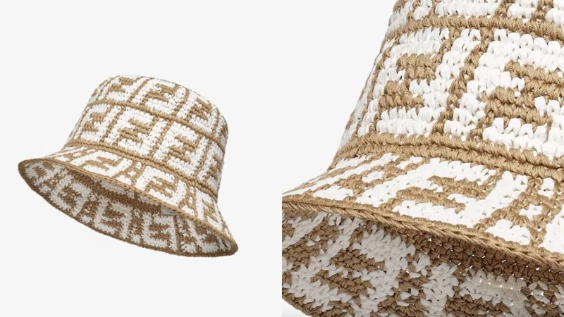 米色酒椰棕櫚葉纖維漁夫帽 NT.27,500