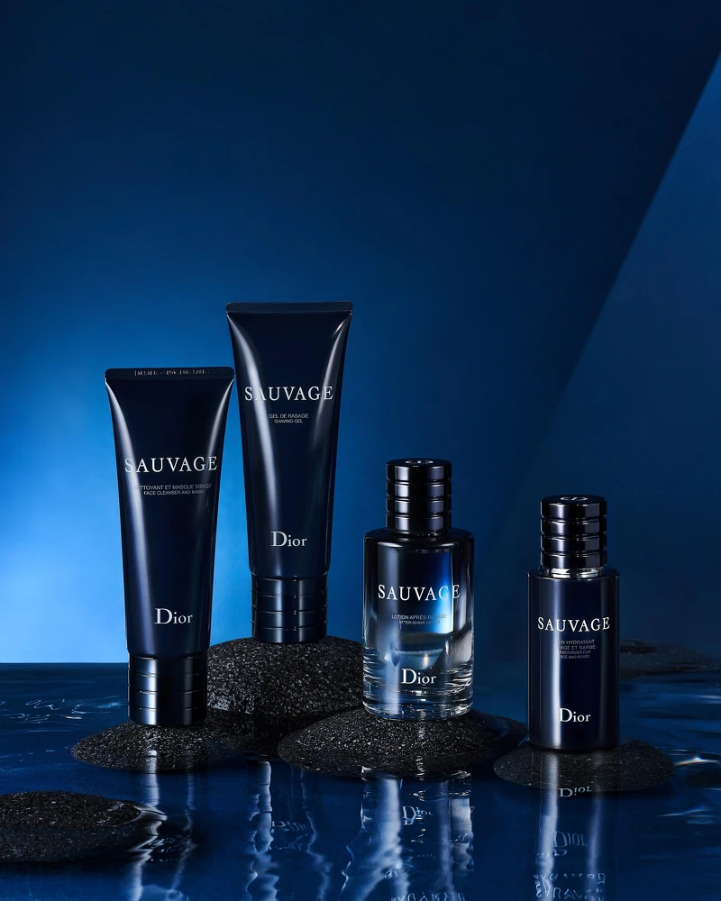 （左至右）迪奧曠野之心多效深層潔面乳、迪奧曠野之心刮鬍凝露、迪奧曠野之心鬍後水、迪奧曠野之心全效保濕乳。