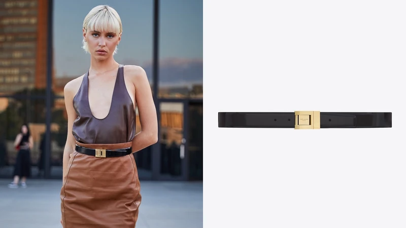 Saint Laurent MALE亮面皮帶 NT$15,850。 Saint Laurent MALE亮面皮帶 NT$15,850。