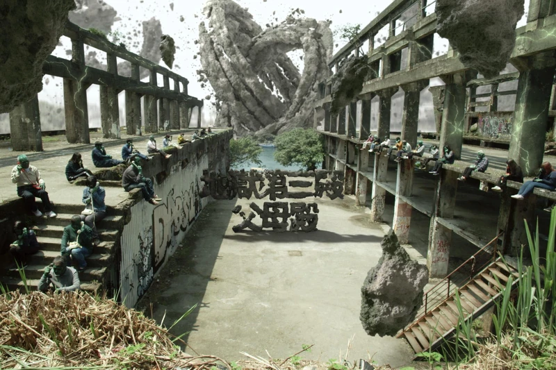 《地獄里長》「父母殿」選在歷史悠久的造船廠遺址拍攝，以「柱子」象徵父母對兒女的支撐