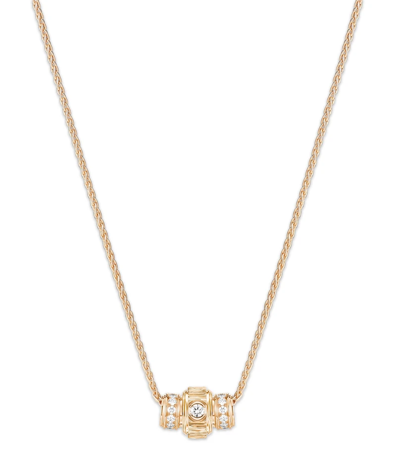 PIAGET Possession系列18K玫瑰金宮廷式雕刻飾紋鑽石項鍊，建議售價NT$275,000