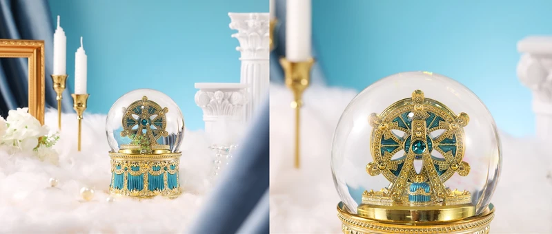 美蝶綠珠寶風格摩天輪音樂水晶球