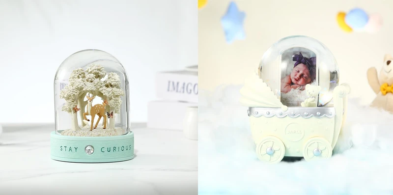 心靈守護神系列水晶球、Baby Carriage相框音樂水晶球