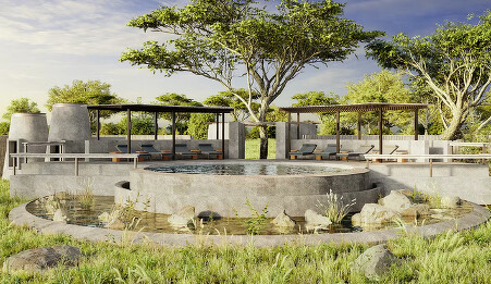 坐落在 Angama Amboseli 的綿延高山和鬱鬱草叢中。 坐落在 Angama Amboseli 的綿延高山和鬱鬱草叢中。