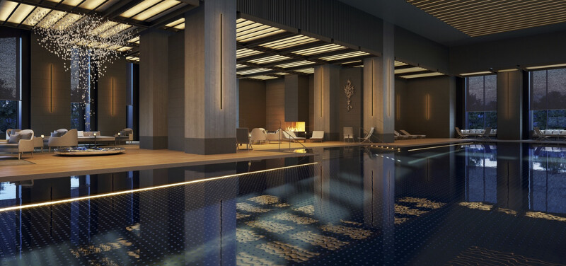 泳池空間氣派華麗。 泳池空間氣派華麗。