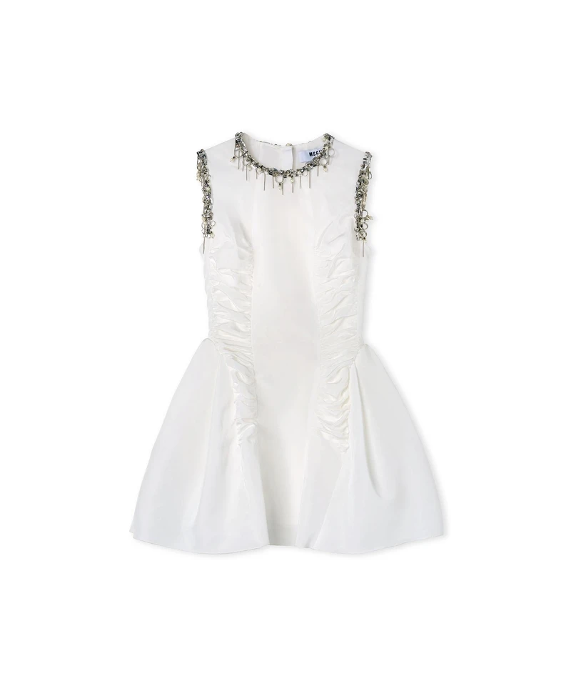 MSGM 銀戒綴飾短洋裝，NT42,800。