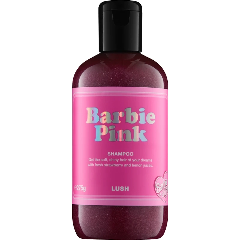 Barbie™ x LUSH 粉紅芭比洗髮露110g，NT 570、275g，NT1,100 、530g，NT 1,850
