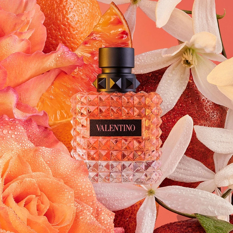 Valentino BORN IN ROMA DONNA CORAL FANTASY 訂製羅馬女香CORAL FANTASY 10ml，NT1,100、30ml，NT2,650、50ml，NT3,900、100ml，NT5,200