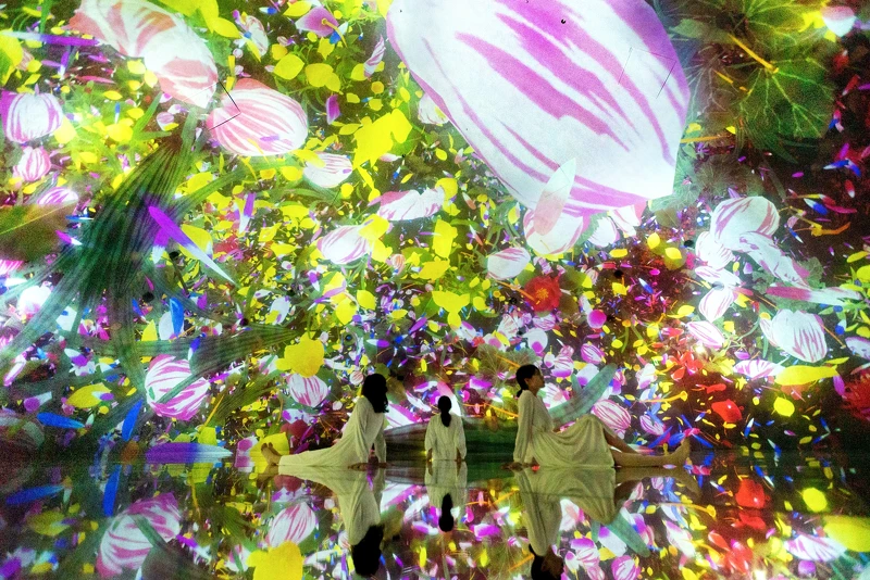 teamLab《漂浮於落花世界》Winter © teamLab
